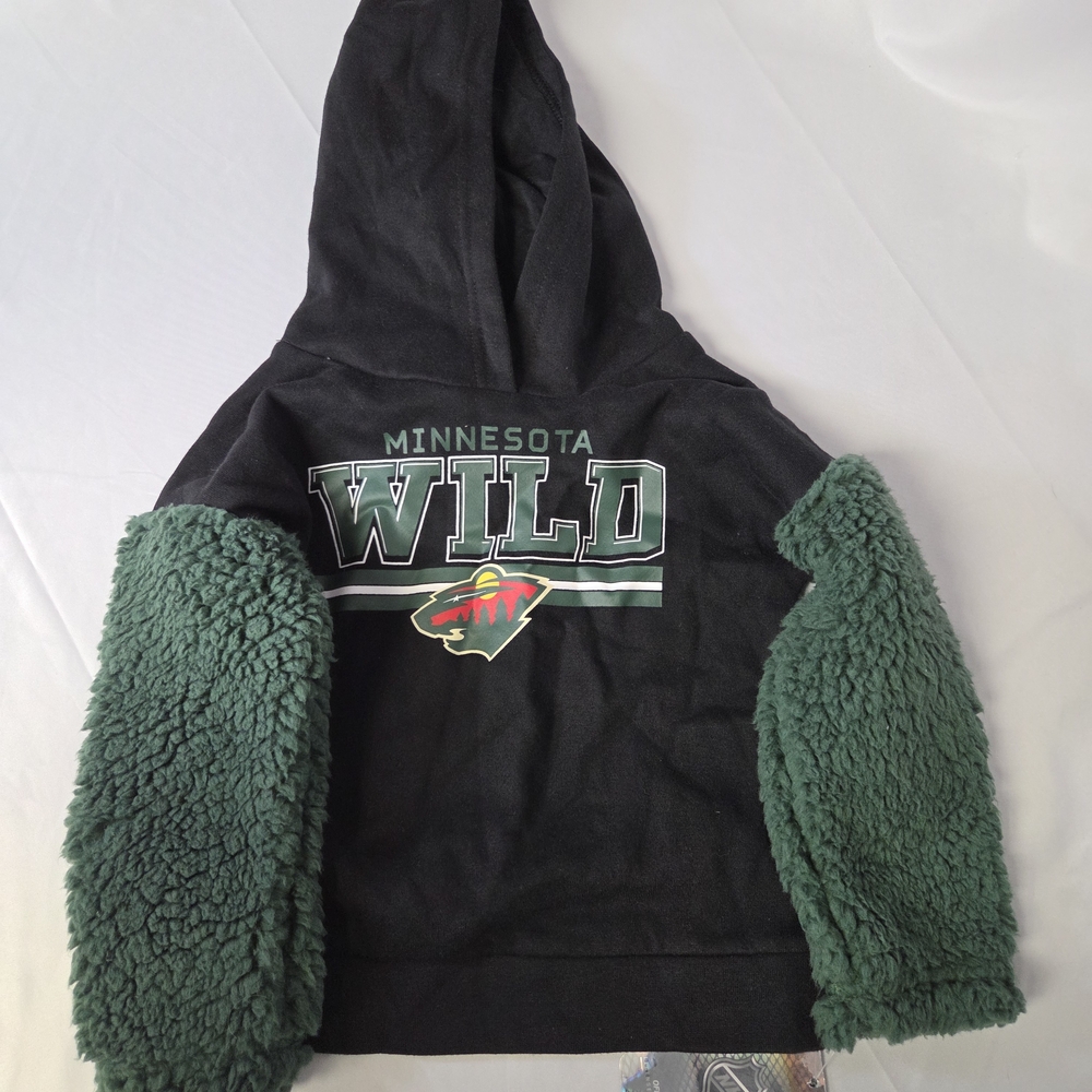NHL Minnesota Wild Kids‎ Hoodie - Black and Green Sixe 4T